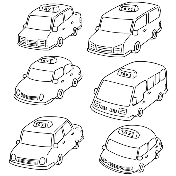 Vector conjunto de taxi — Archivo Imágenes Vectoriales