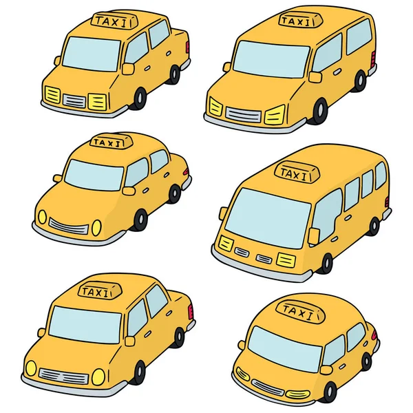 Vector conjunto de taxi — Archivo Imágenes Vectoriales