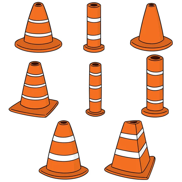 Vector set of traffic cone — Stock Vector