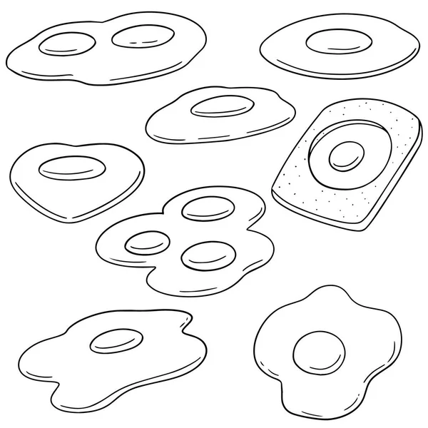 向量集的煎鸡蛋 — 图库矢量图片