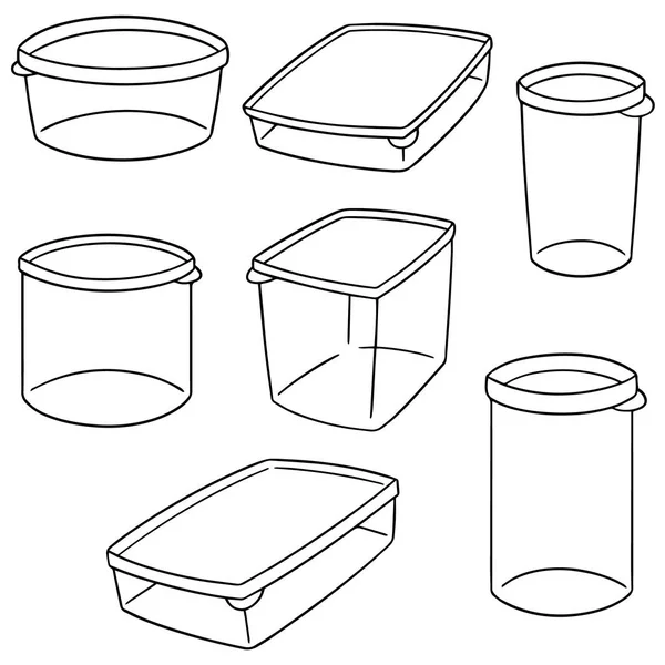 플라스틱 컨테이너의 벡터 집합 — 스톡 벡터