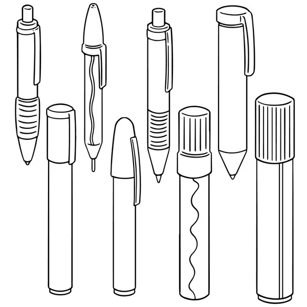 Vector set of pens — Stock Vector