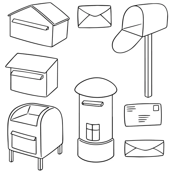 Wektor zestaw Postbox — Wektor stockowy