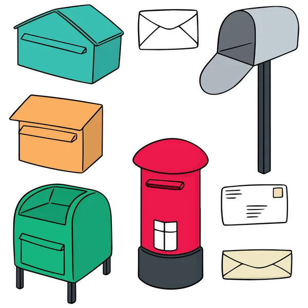 Vector set of postbox — Stock Vector