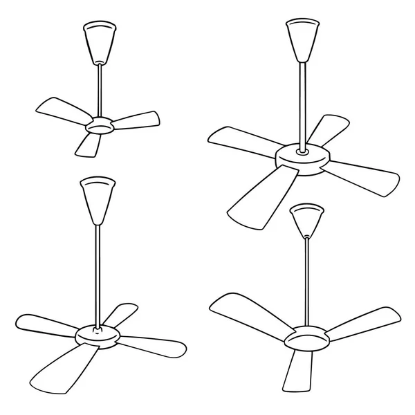 Vektor csoportja, mennyezeti ventilátor — Stock Vector