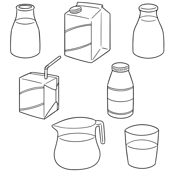 Jeu vectoriel de lait — Image vectorielle