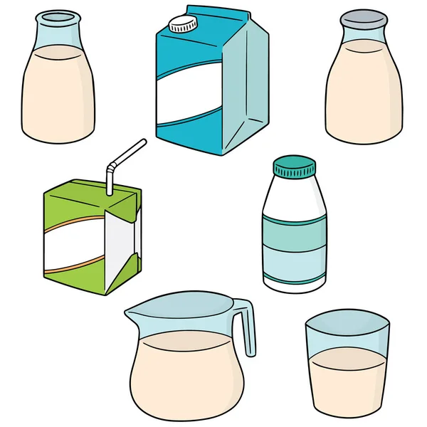 Vector uppsättning av mjölk — Stock vektor