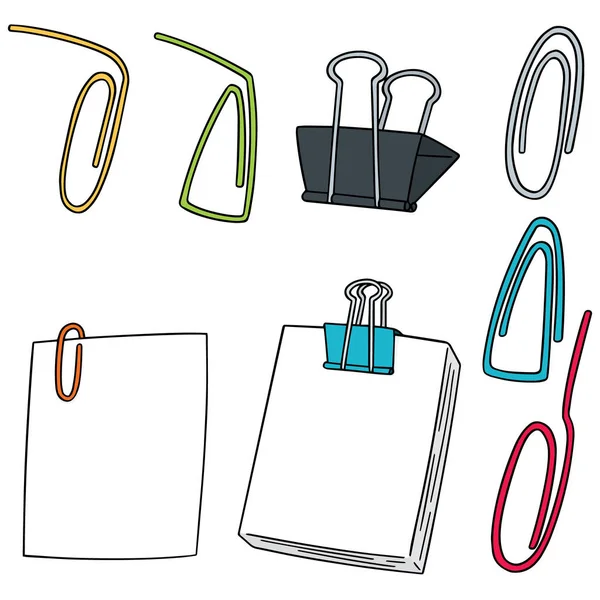 Vector set of paper clip — Stock Vector