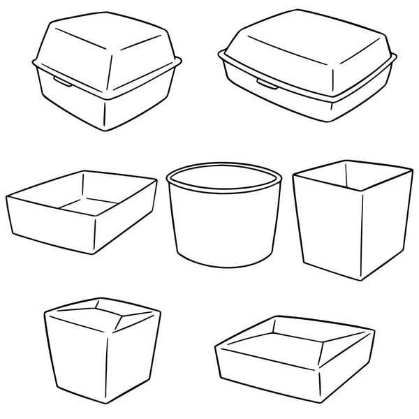 Vector conjunto de contenedor de alimentos de papel — Archivo Imágenes Vectoriales