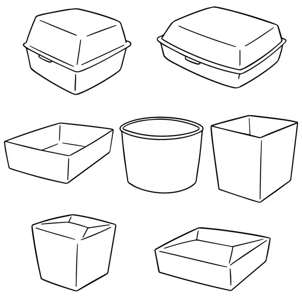 कागज खाद्य कंटेनर के वेक्टर सेट — स्टॉक वेक्टर