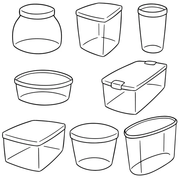 Plastik konteyner vektör kümesi — Stok Vektör