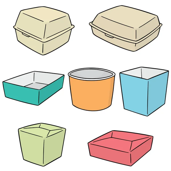 Vector conjunto de contenedor de alimentos de papel — Vector de stock