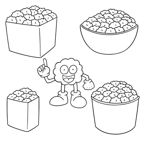 Insieme vettoriale di popcorn — Vettoriale Stock