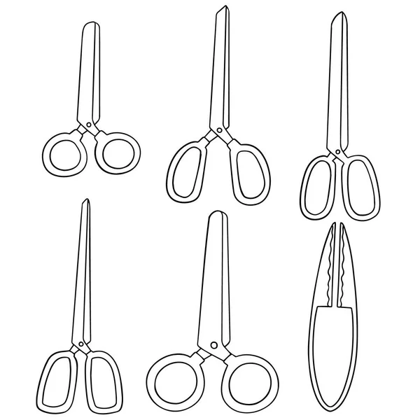 Векторный набор ножниц — стоковый вектор