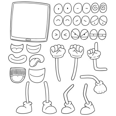tablet karikatür vektör kümesi