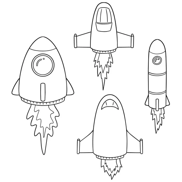 Векторный набор космического корабля — стоковый вектор