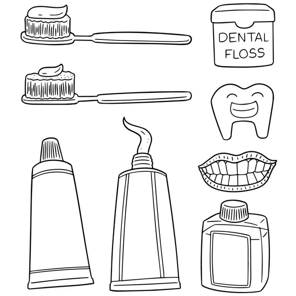 Vector conjunto de cuidado dental — Vector de stock