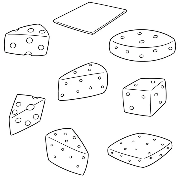 Vector set of cheese — Stock Vector