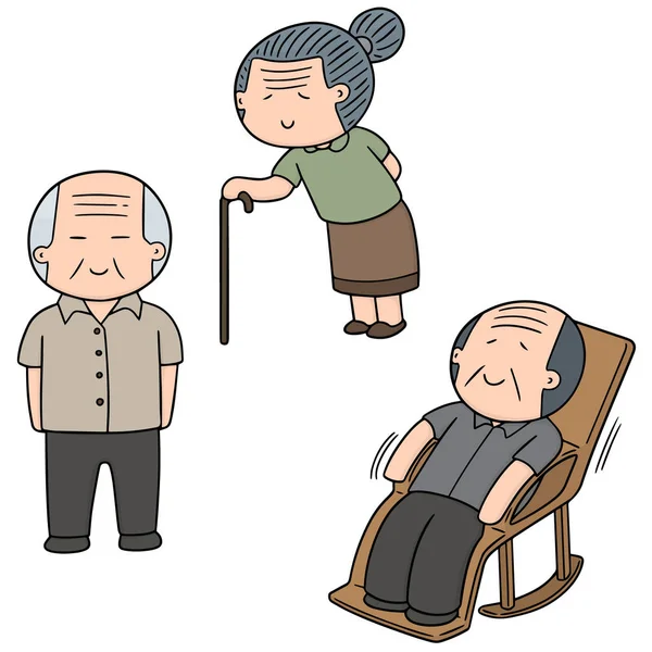 Yaşlı insanların vektör kümesi — Stok Vektör