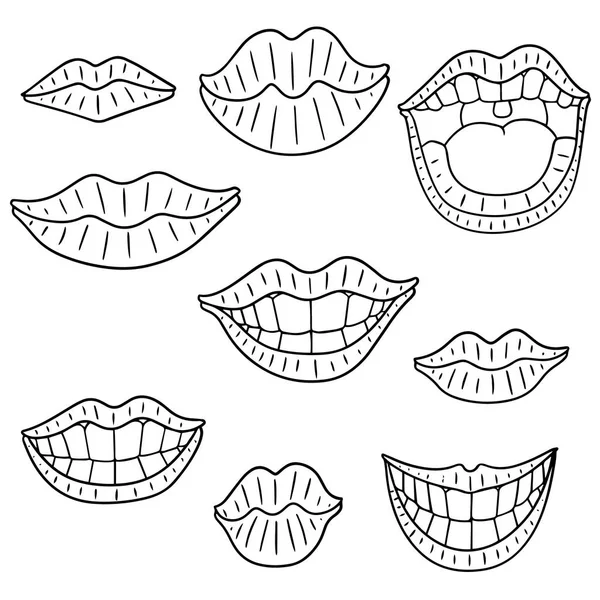 Vector set of mouth — Stock Vector