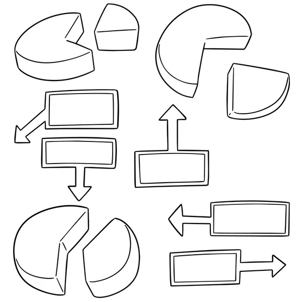 Insieme vettoriale del grafico a torta — Vettoriale Stock