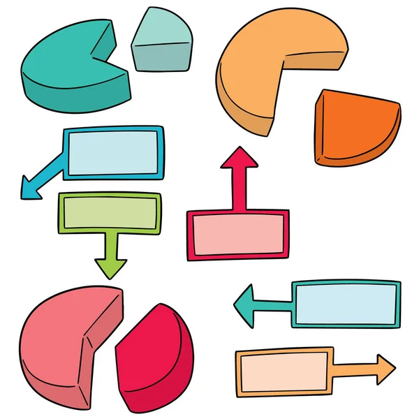 Vector set of pie chart — Stock Vector