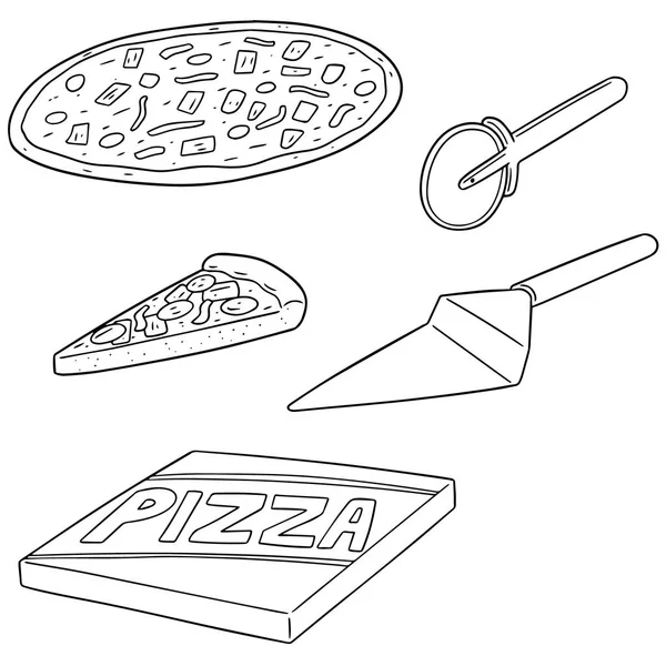 Vector uppsättning pizza — Stock vektor