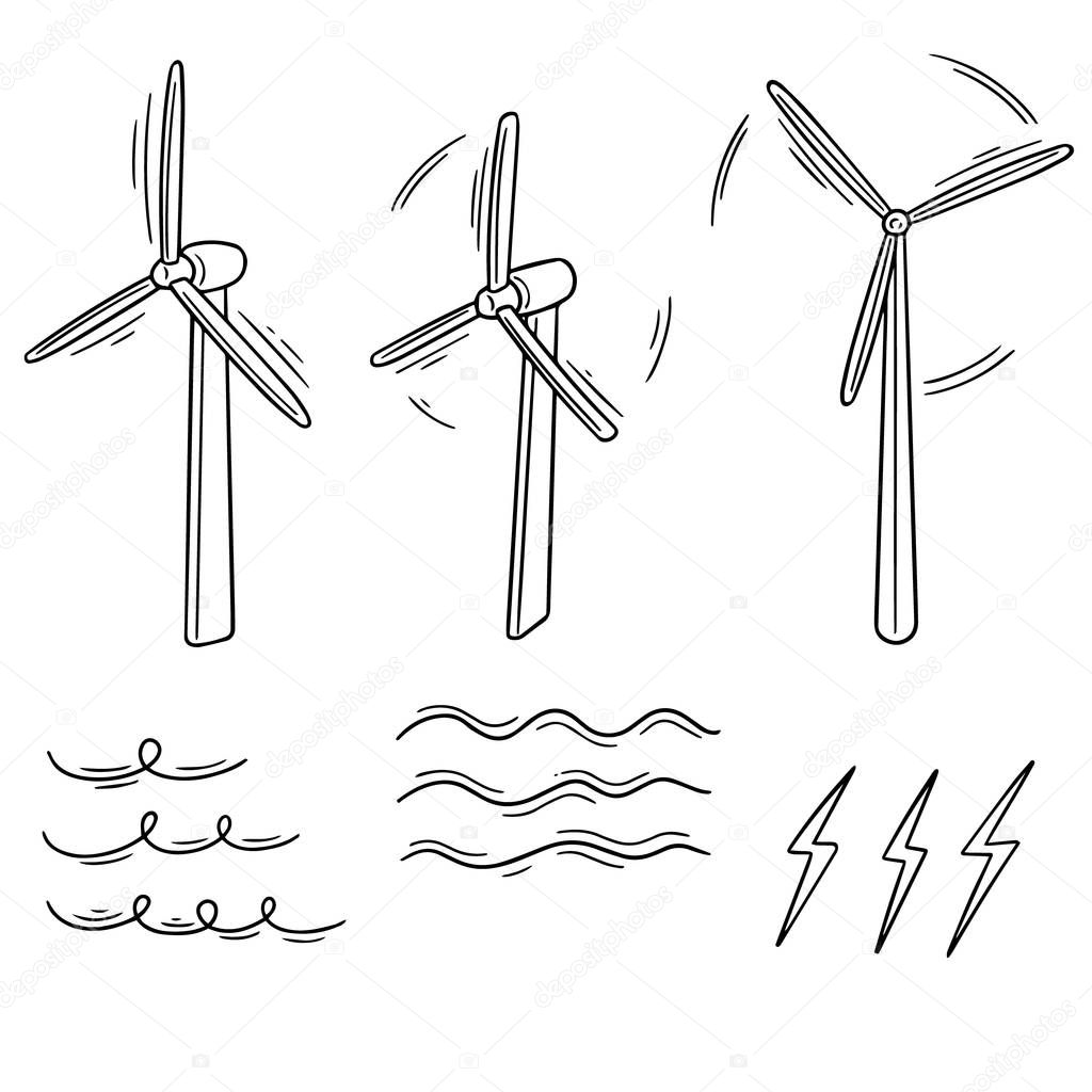 vector set of wind turbine