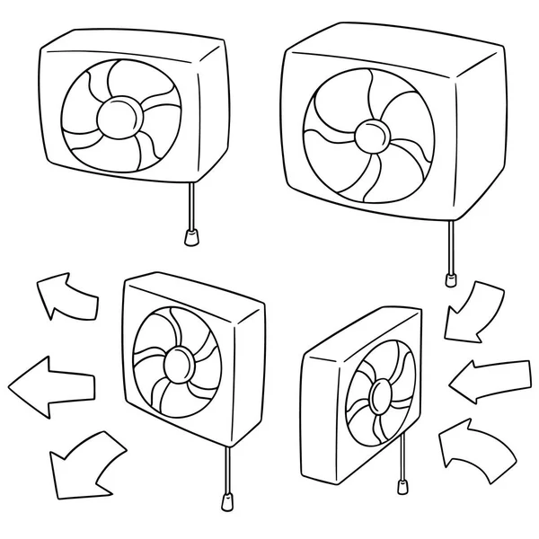 Vector conjunto de ventilador de ventilación — Archivo Imágenes Vectoriales