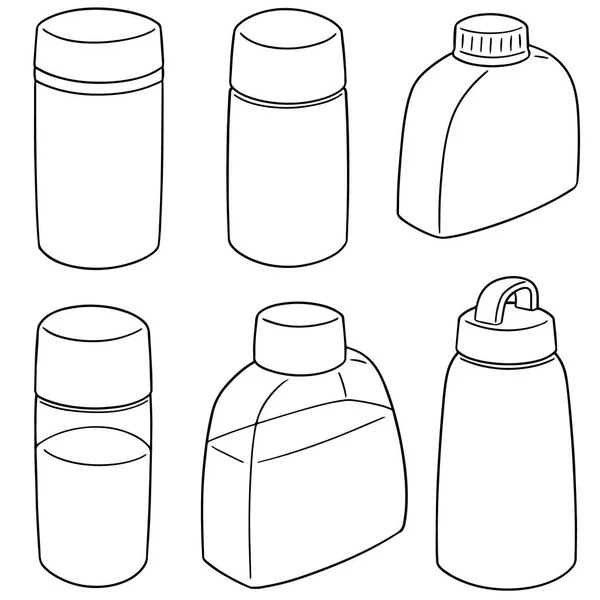 Conjunto vetorial de garrafas de água — Vetor de Stock