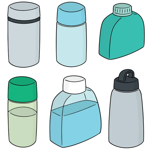 Vector conjunto de botellas de agua — Vector de stock