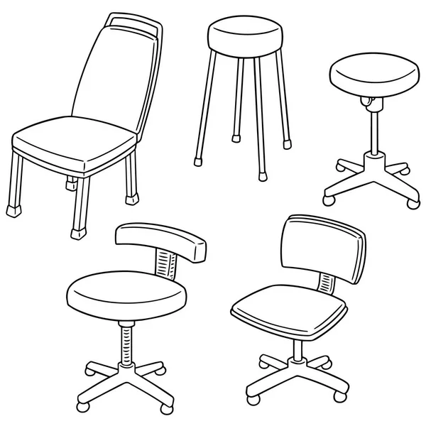 Vector set van stoelen — Stockvector