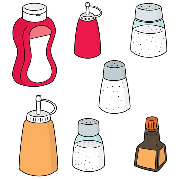 Διάνυσμα σύνολο μπουκάλια καρύκευμα — Διανυσματικό Αρχείο