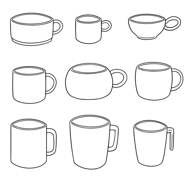 Ensemble vectoriel de gobelets à boissons — Image vectorielle