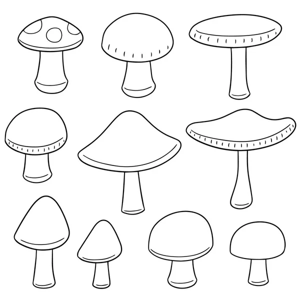 Vector set of mushroom — Stock Vector