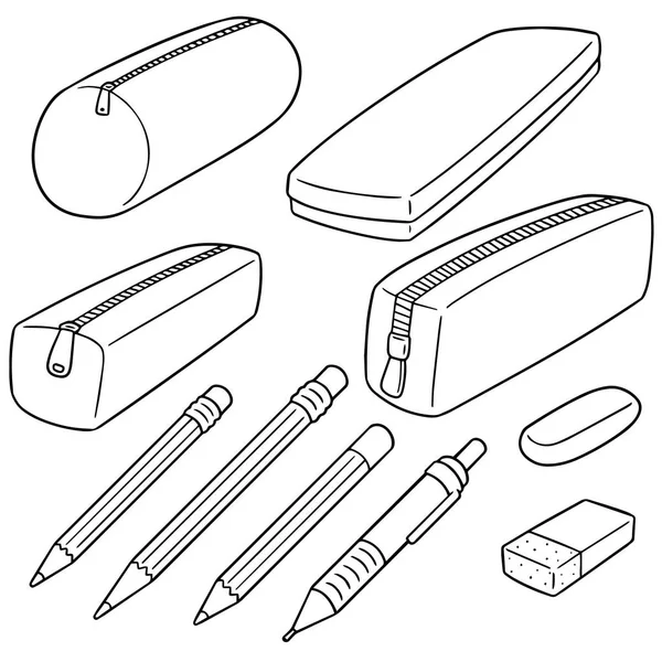 연필 케이스의 벡터 세트 — 스톡 벡터