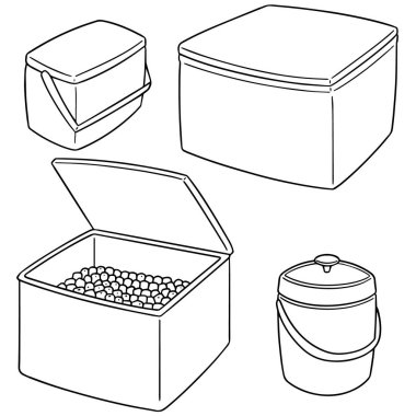 vektör kümesi buz kutusu ve buz kovası