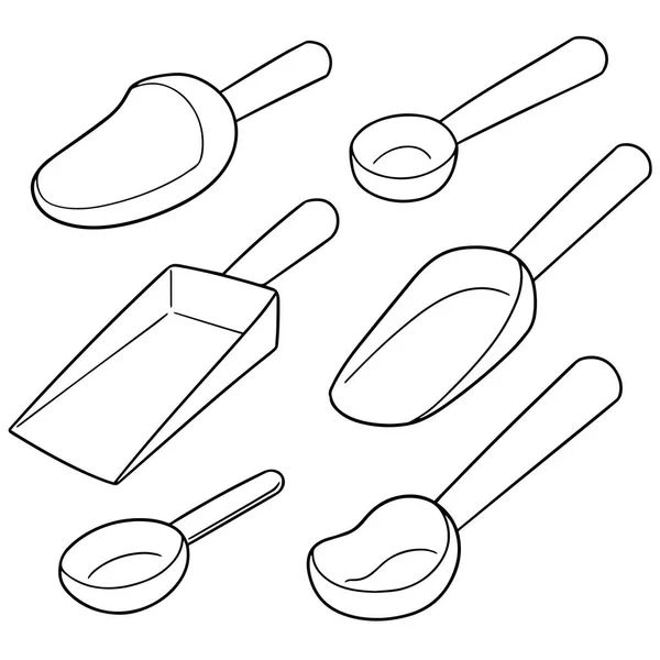 Ensemble vectoriel de cuillères — Image vectorielle