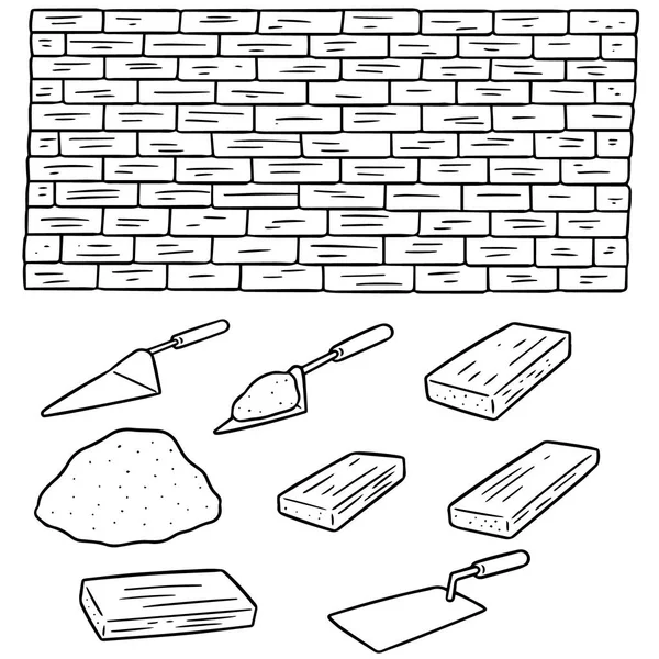 向量集的砖 — 图库矢量图片