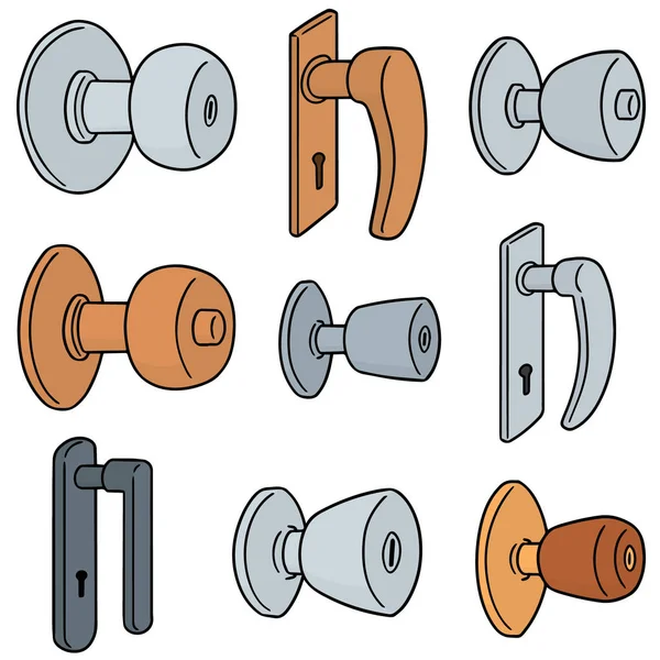 Vector set of door knobs — Stock Vector