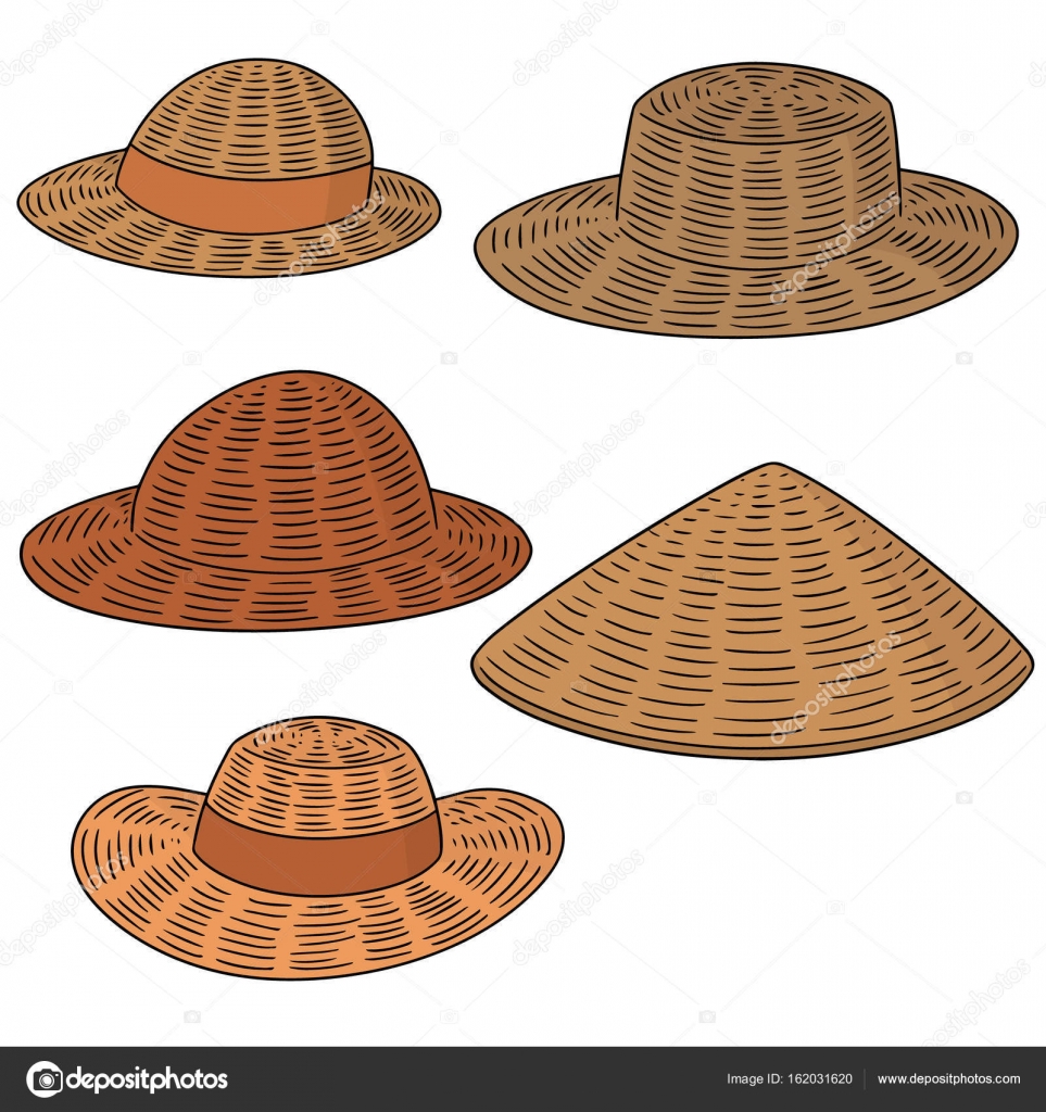 Vector set of straw hat Stock Vector Image by ©ourlifelooklikeballoon