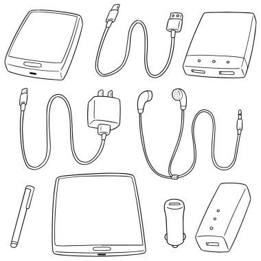 mobil cihaz Aksesuar vektör kümesi