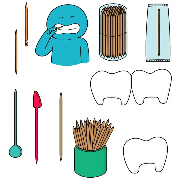 Vector conjunto de palillo de dientes — Vector de stock