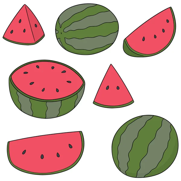 Vector set of watermelon — Stock Vector