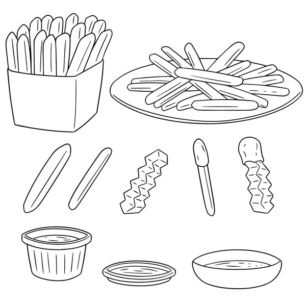 Vector conjunto de papas fritas — Archivo Imágenes Vectoriales