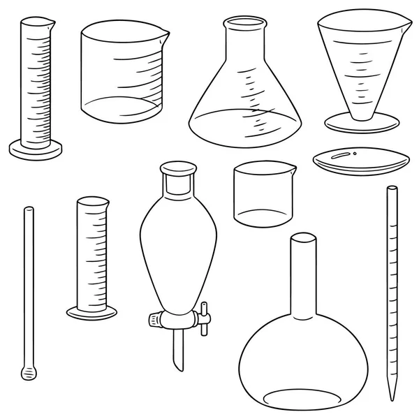 Conjunto de vectores de cristalería de laboratorio — Vector de stock