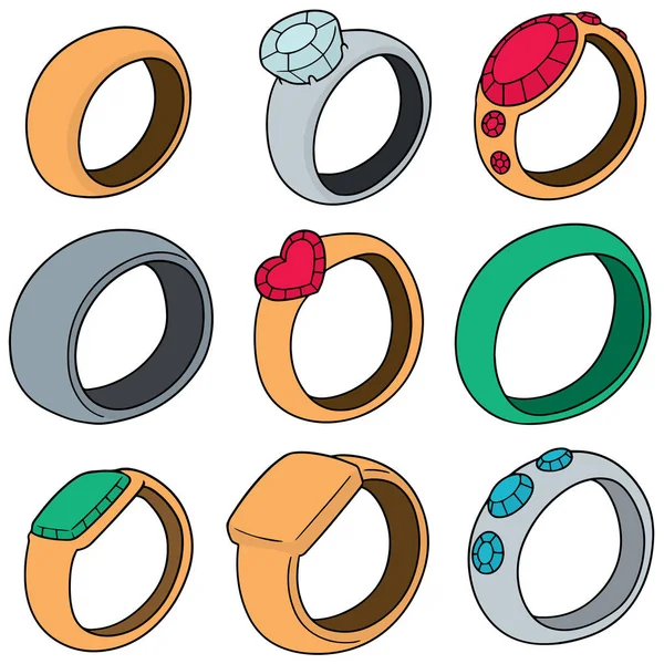 Vector set of ring — Stock Vector