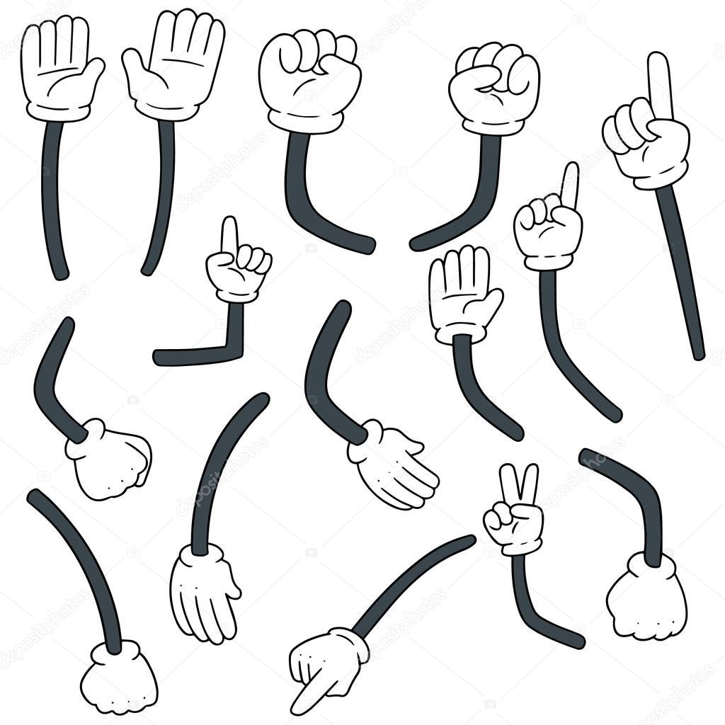 vector set of cartoon arm