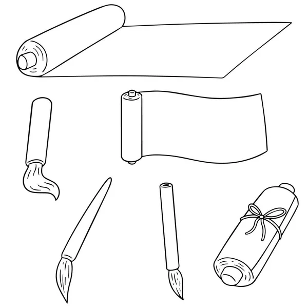 स्क्रोल आणि ब्रश वेक्टर संच — स्टॉक व्हेक्टर