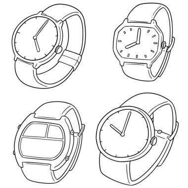 vector set of watch clipart